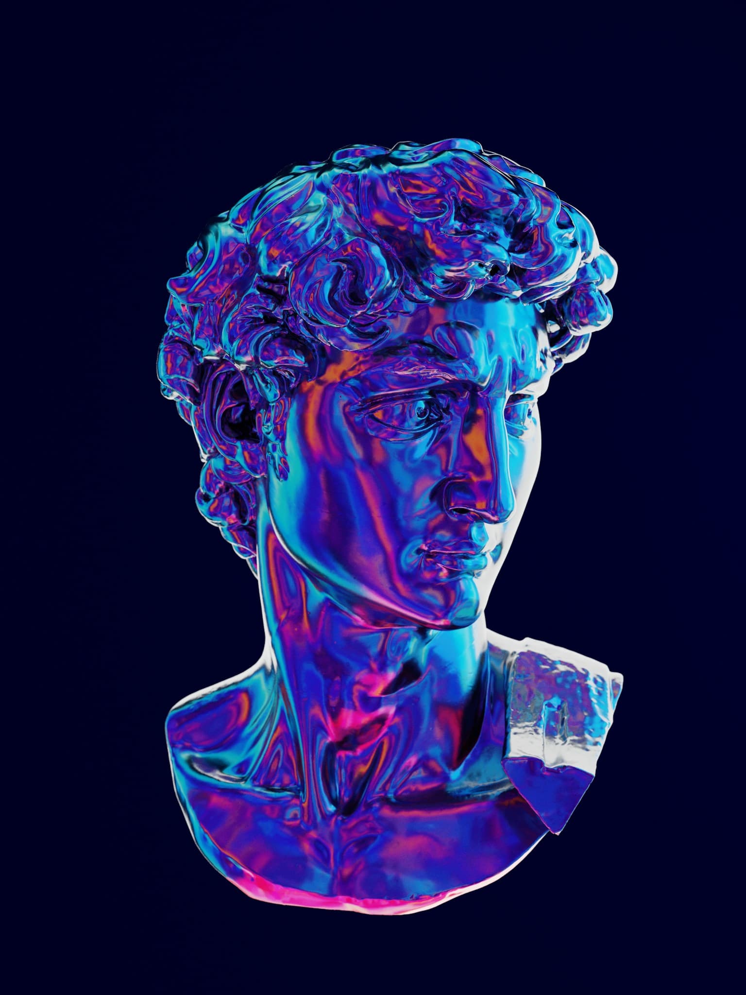 Colorful digital sculpture representing art traded on NFT marketplaces